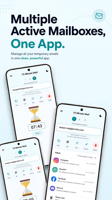 Multiple 10-minute mailboxes